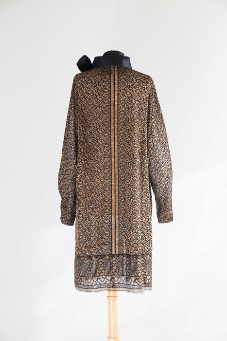 Exquisite Museum Worthy 1920's Bonwit Teller & Co. Gold Lamé Evening Coat / SM