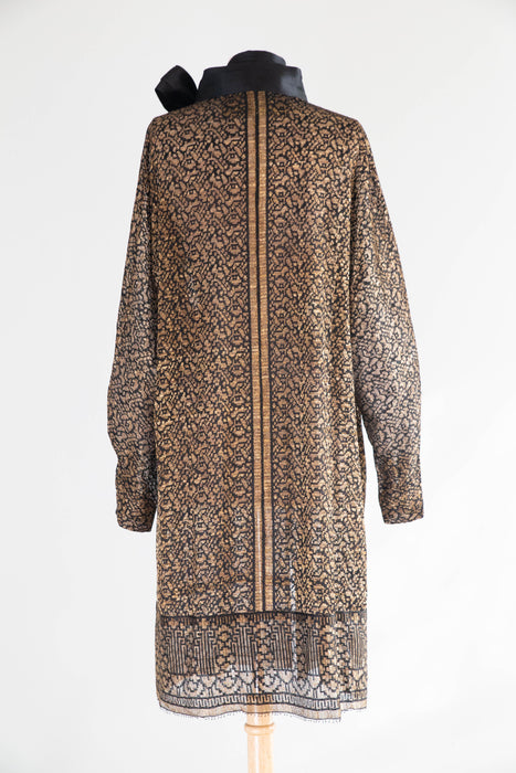 Exquisite Museum Worthy 1920's Bonwit Teller & Co. Gold Lamé Evening Coat / SM