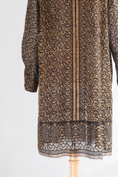 Exquisite Museum Worthy 1920's Bonwit Teller & Co. Gold Lamé Evening Coat / SM