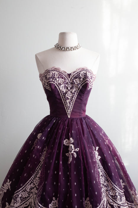 Exquisite 1950's Violet Blue Sugar Plum Fairy Dress By Cotillion / XS