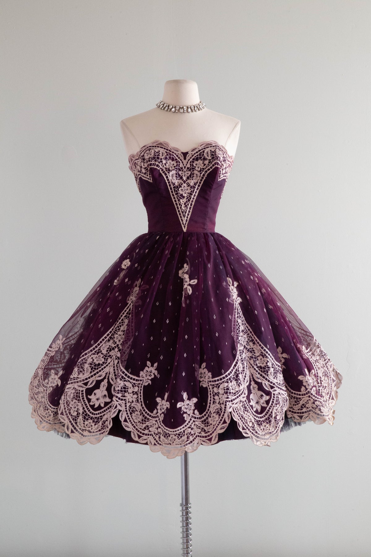 Exquisite 1950's Violet Blue Sugar Plum Fairy Dress By Cotillion / XS Xtabay Vintage Exquisite 1950's Violet Blue Sugar Plum Fairy Dress By Cotillion / XS Xtabay Vintage