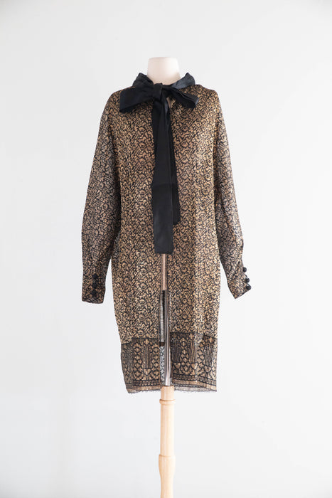 Exquisite Museum Worthy 1920's Bonwit Teller & Co. Gold Lamé Evening Coat / SM