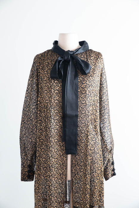 Exquisite Museum Worthy 1920's Bonwit Teller & Co. Gold Lamé Evening Coat / SM