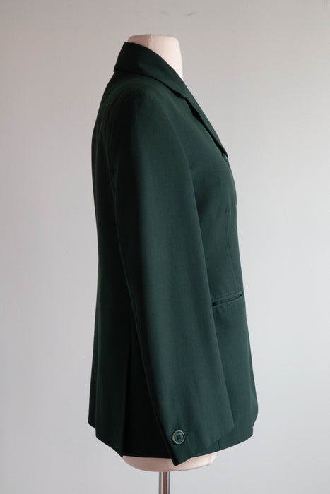 Classic 1990's Romeo Gigli Evergreen Wool Blazer Made in Italy / Medium