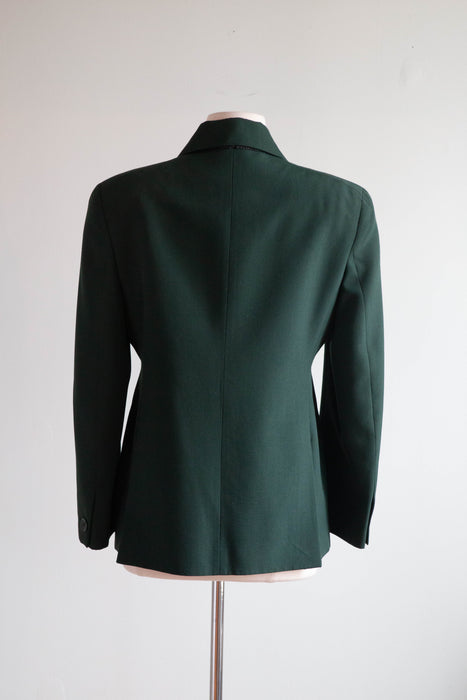 Classic 1990's Romeo Gigli Evergreen Wool Blazer Made in Italy / Medium