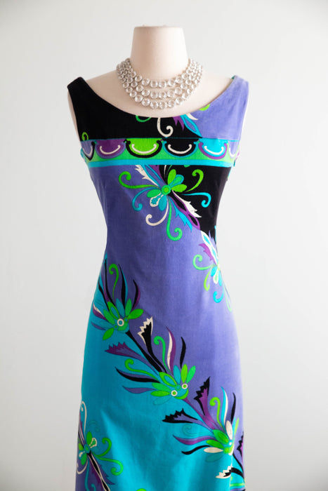 Rare & Iconic 1960's Emilio Pucci Velvet Sheath Dress / SM