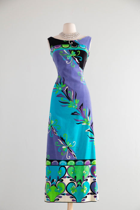 Rare & Iconic 1960's Emilio Pucci Velvet Sheath Dress / SM