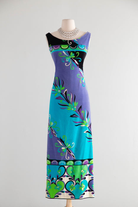 Rare & Iconic 1960's Emilio Pucci Velvet Sheath Dress / SM