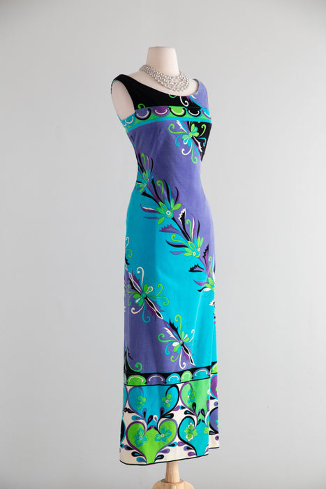 Rare & Iconic 1960's Emilio Pucci Velvet Sheath Dress / SM