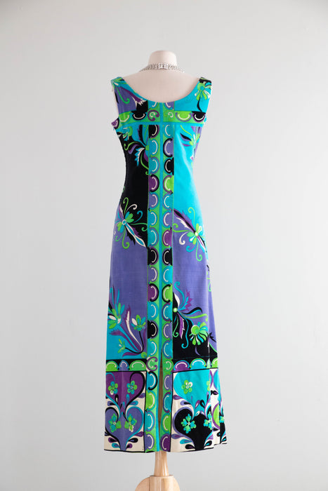 Rare & Iconic 1960's Emilio Pucci Velvet Sheath Dress / SM