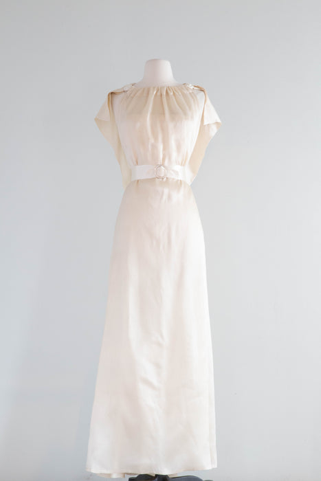 Elegant 1930's Claire de Lune Wedding Gown / Small