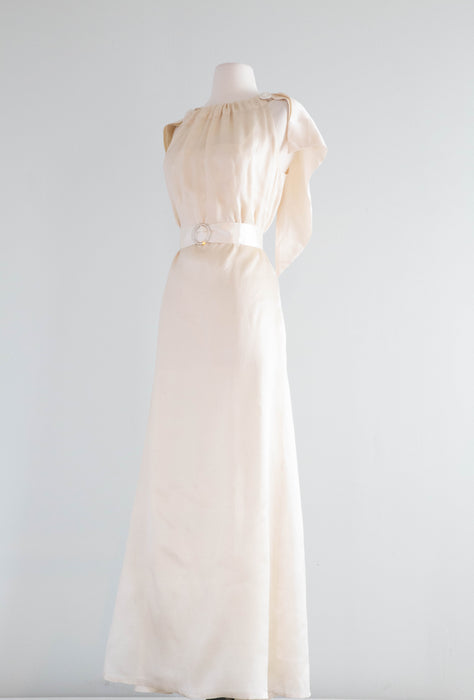 Elegant 1930's Claire de Lune Wedding Gown / Small
