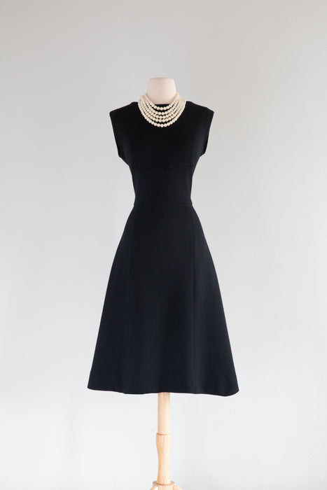 Vintage 1960's Two Piece Beaded Black Wool Knit Dress & Jacket by Kimb Xtabay Vintage Vintage 1960's Two Piece Beaded Black Wool Knit Dress & Jacket by Kimb Xtabay Vintage