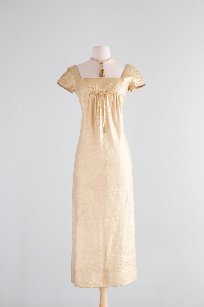 green emerald velvet dress Stunning 1960's Audrey Hepburn Style Gold Empire Evening Gown / XS – Xtabay  Vintage