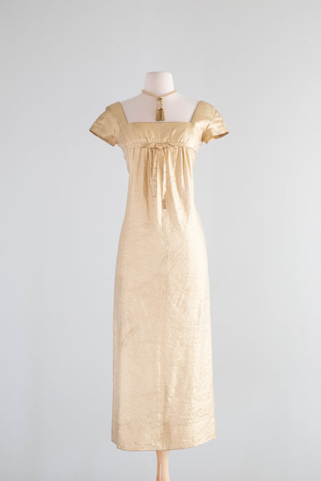 Stunning 1960's Audrey Hepburn Style Gold Empire Evening Gown / XS Xtabay Vintage Stunning 1960's Audrey Hepburn Style Gold Empire Evening Gown / XS Xtabay Vintage