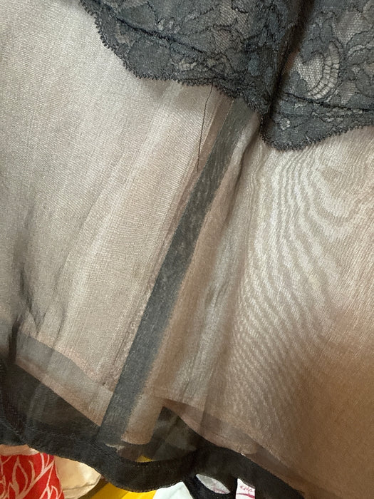 Stunning 1950's Lilli Russell Black Lace Silk Organza Cocktail Dress / S