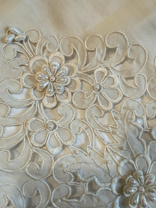 Breathtaking 1960's Wedding Gown In Pina Silk From The Philipines / XS