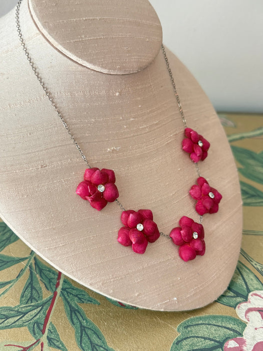 Darling 1950's Shellcraft Floral Necklace