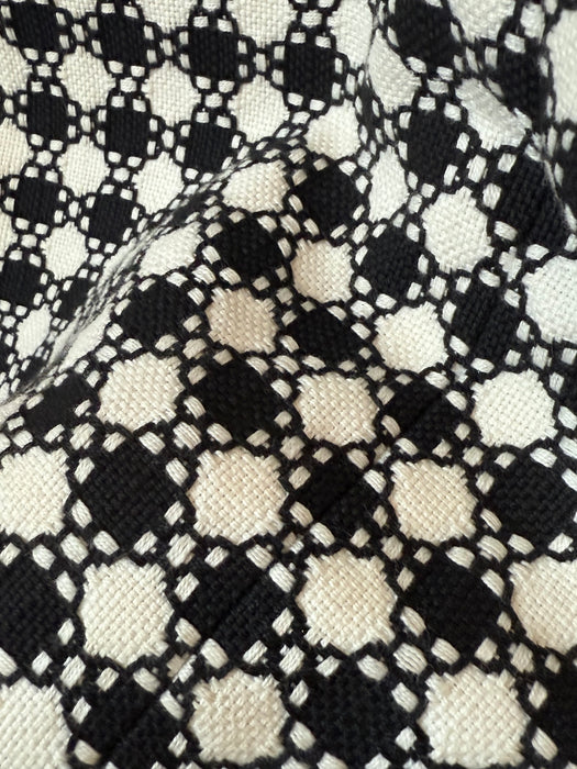 Fabulous 1960's Teal Traina Black & White Jacquard Mod Mini Dress / Small