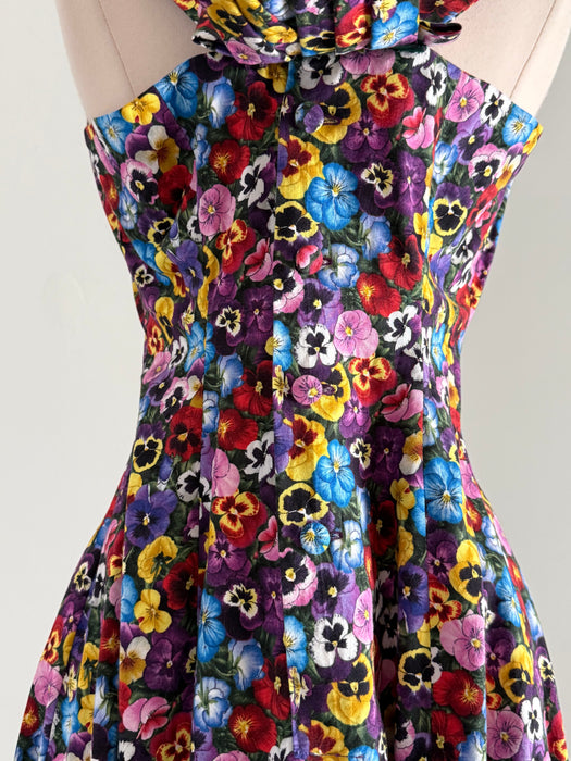 A Garden of Pansies - 1950's Style Dress Based on an Estevez Design / SM