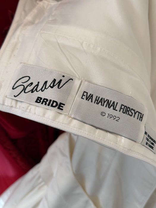 Stunning Vintage Scaasi Silk Wedding Gown With OTS Neckline / S