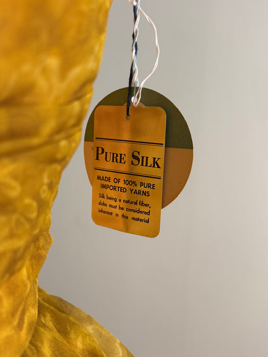 Stunning 1950’s New Old Stock Sunflower Silk Party Dress / M