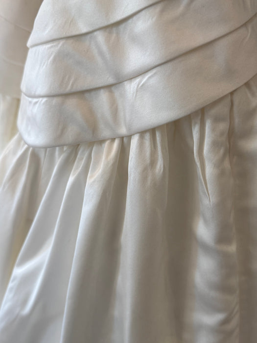 Stunning Vintage Scaasi Silk Wedding Gown With OTS Neckline / S