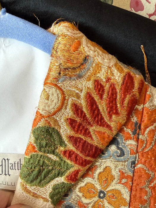 Spectacular 1950's Josephine Matthey of Honolulu Obi Brocade Evening Coat / SM