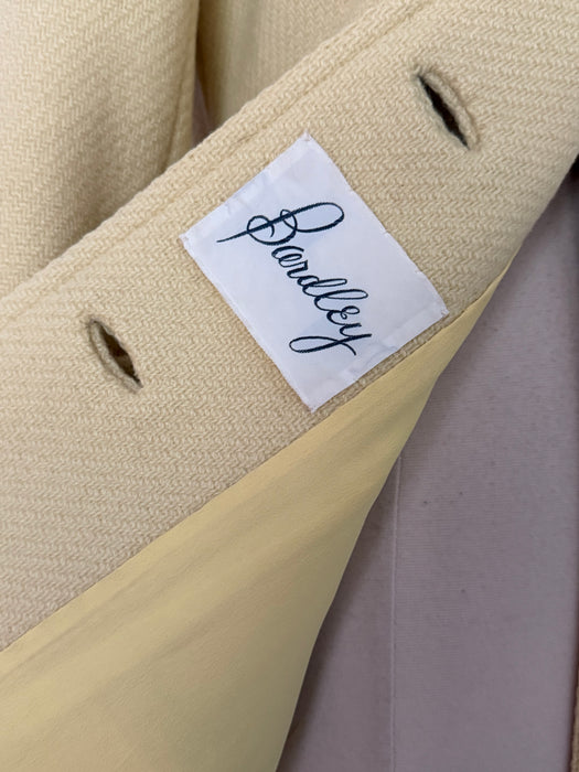 Timeless Chic 1960's Chanel Inspired Butter Yellow Wool Coat By Bardley / M