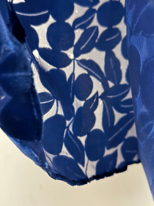 Exquisite 1930s Sapphire Devoré Velvet Bias Cut Evening Gown & Cape / M