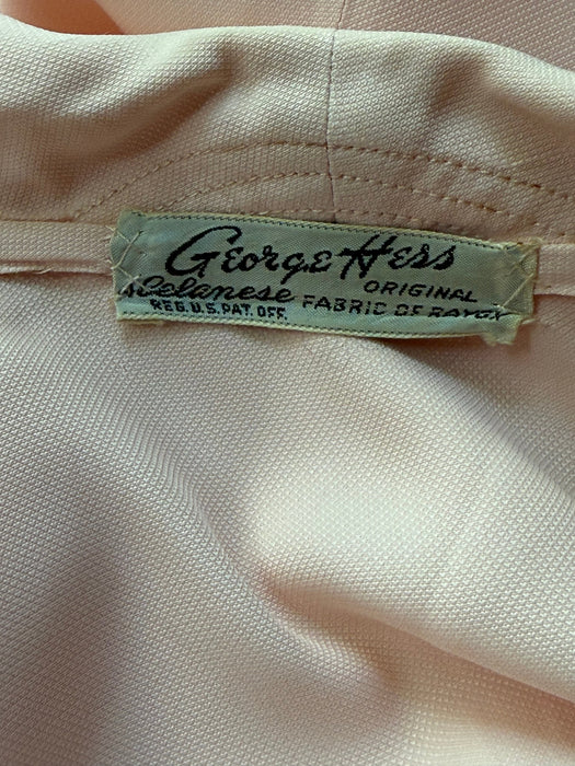 Classic 1940's George Hess Celenese Pink Day Dress / SM