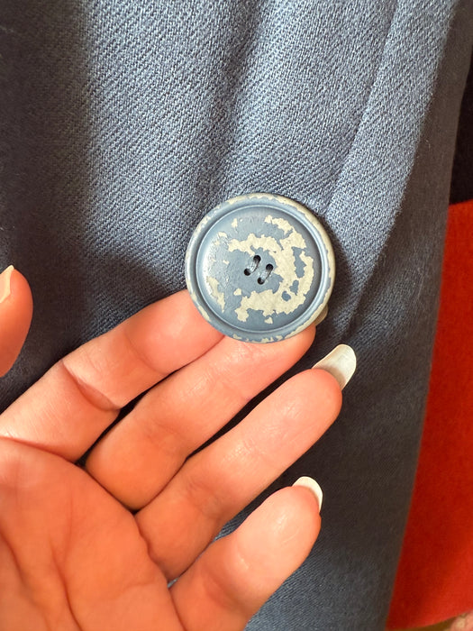 Tailored To Perfection 1950’s Azure Blue Wool Wiggle Dress / M