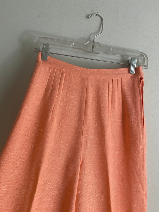 Fabulous 1970's Sonia Rykiel NOS Peach Linen Pant Suit / Small