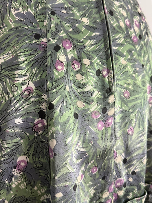 Classic 1950's Botanical Print Dress By Bloomfield / S