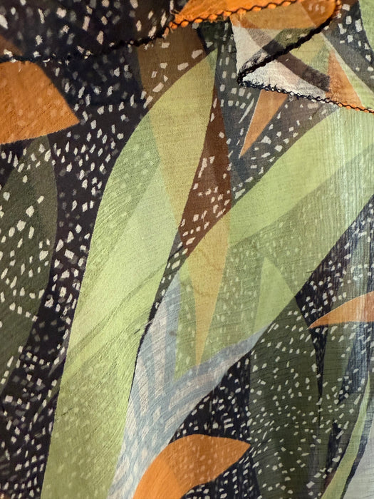 Rare Autumnal Silk Chiffon Dress From The Late 1920's / SM
