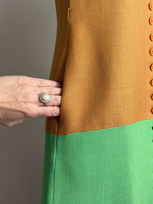 Chic 1960's Color Block Shift Dress By Dynasty / SM