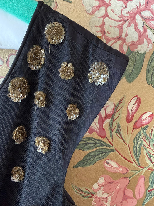 Rare Early Ceil Chapman 1940's Evening Dress With Gold Sequins As Is / S