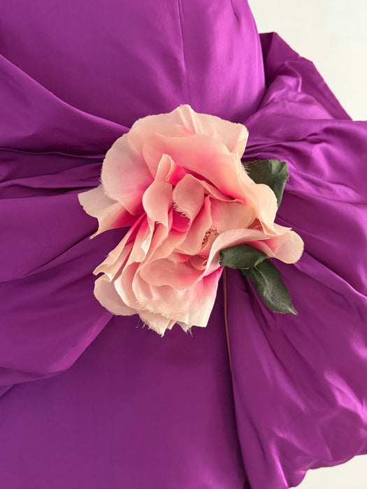 Show-stopping 1950's Shocking Violet Silk Cocktail Dress By Mr. Blackwell / SM