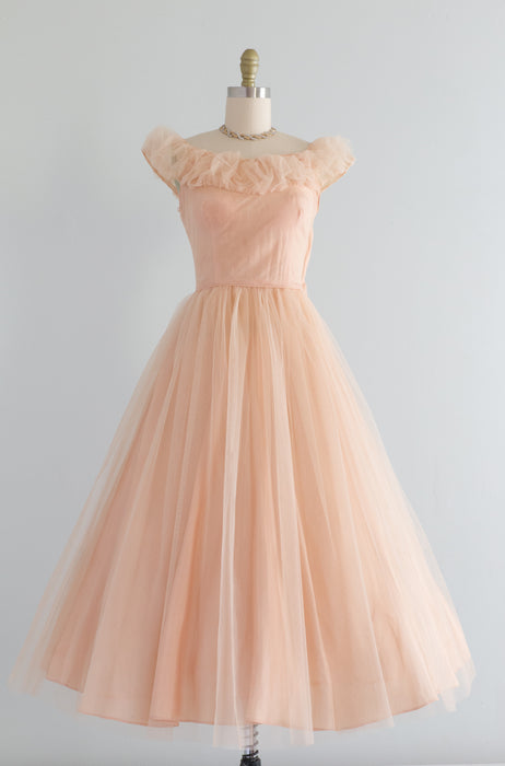 1950's Shell Tulle Ballet Length Party Dress / Small Xtabay Vintage 1950's Shell Tulle Ballet Length Party Dress / Small Xtabay Vintage