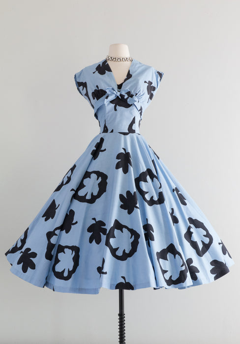 Fabulous 1950's Horrockses Sun Dress With Full Circle Skirt & Jacket / Small