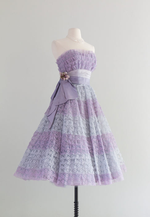 Fabulous 1950's Wisteria Prom Dress / XS