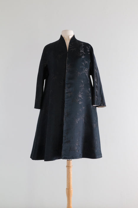Divine 1950's Dynasty Ivory Silk Cheongsam Dress & Matching Coat / Small