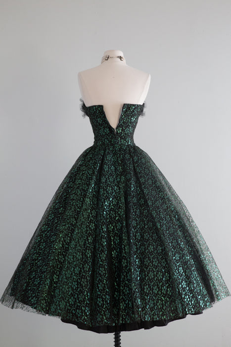 Wicked 1950's Emerald Lace Sweetheart Prom Dress / XS – Xtabay Vintage