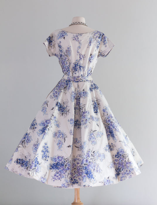 Fabulous 1950's Kiviette Hydrangea Party Dress / Medium