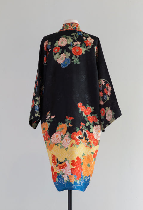 Beautiful 1930's Vintage Japanese Rayon Lounge Robe / OS