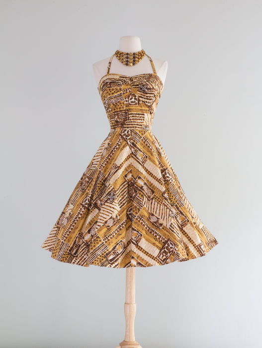 Fabulous 1950's Cotton Hawaiian Sun Dress by Maile / S Xtabay Vintage Fabulous 1950's Cotton Hawaiian Sun Dress by Maile / S Xtabay Vintage