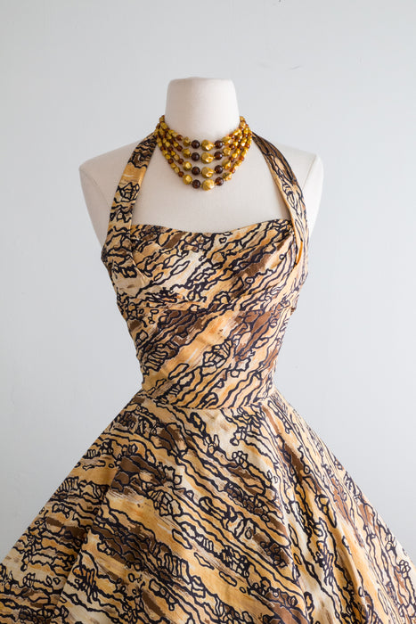 Fabulous 1950's Ceil Chapman Summer Halter Dress / Small