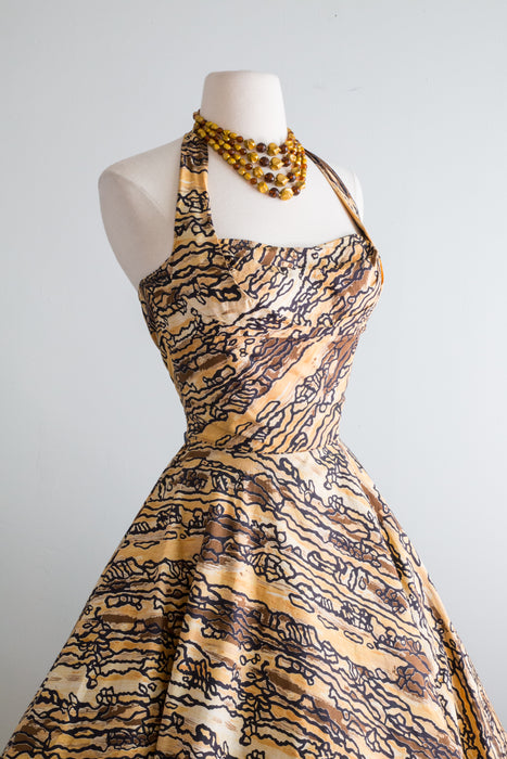 Fabulous 1950's Ceil Chapman Summer Halter Dress / Small