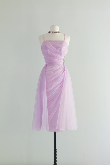 Iconic 1950's Lilac Chiffon Cocktail Dress By Lilli Diamond / Small