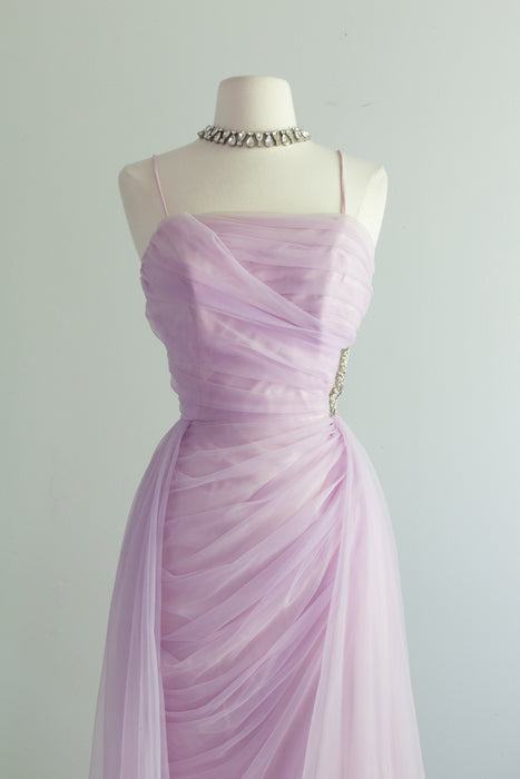 Iconic 1950's Lilac Chiffon Cocktail Dress By Lilli Diamond / Small